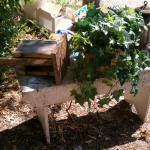 old primitive garden bench