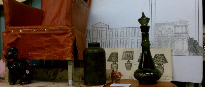 antique child's chair and pieces