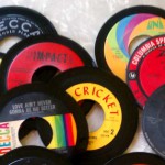 coasters made from recyled vintage vinyl records
