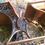 antique wooden school desks