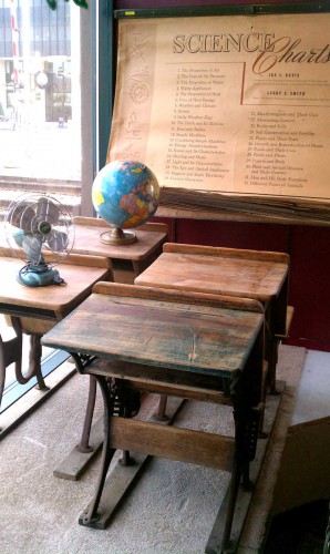 antique wooden school desks window fargo antiques on broadway