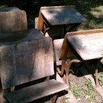 farm fresh dirty antique school desks