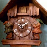 old german austrian cuckoo clock with gnomes