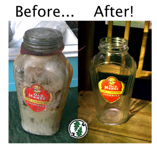 old preserves bottle before after