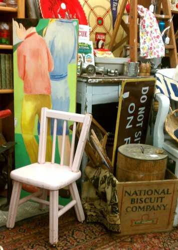 fair oaks antiques pink chair nabisco crate