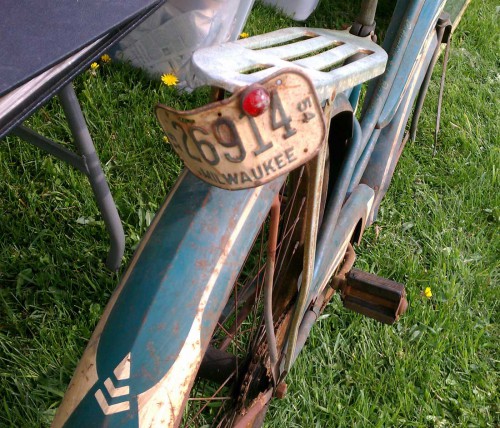 vintage 1954 milwaukee bike lic plate