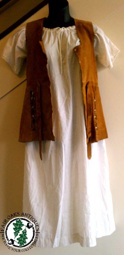 victorian prairie shift with suede vest