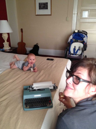 julie and her vintage typewriter