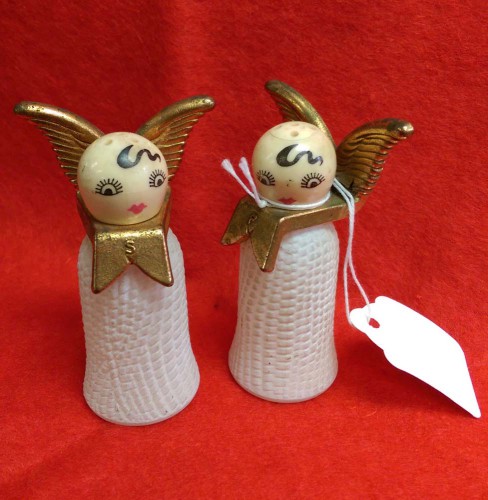 kitschy retro vintage angel salt and pep shakers