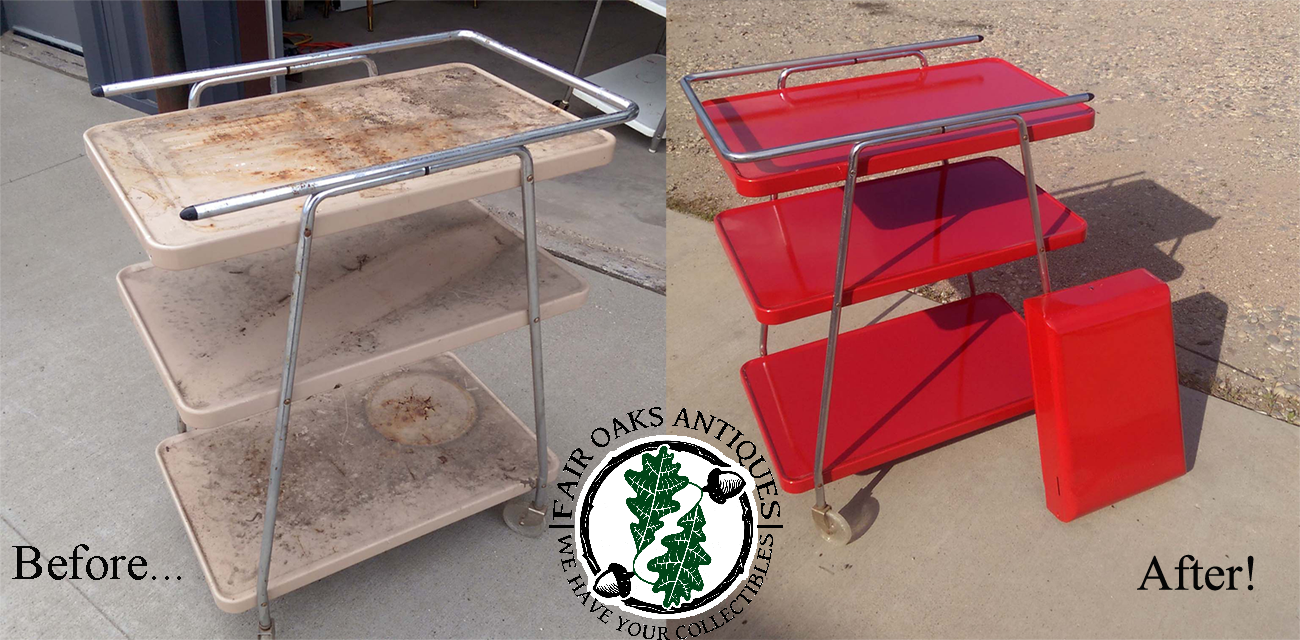 Mid-Century Modern Metal Rolling Cart Revamps