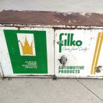 vintage metal filko crown jewel automotive products service station wall unit box