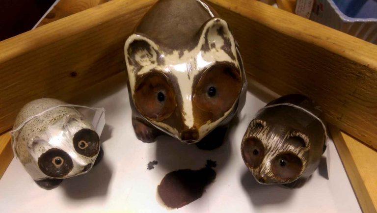 Pigeon Forge Pottery Raccoons