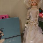 vintage bride doll in silk dress silk chiffon veil